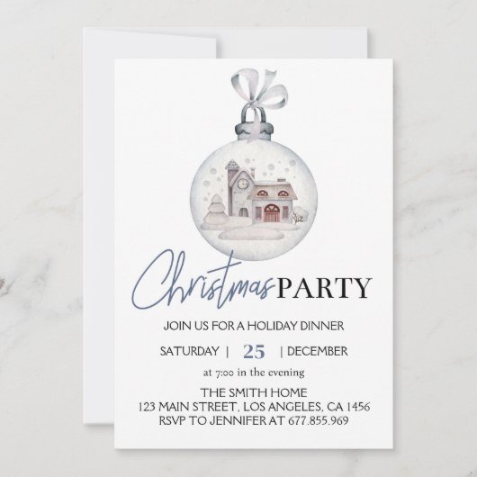 Kerstfeest bal uitnodiging (Voorkant)