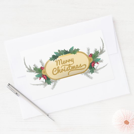 Kerstfeest banner rechthoekige sticker (Envelop)