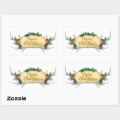 Kerstfeest banner rechthoekige sticker (Vel)