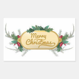 Kerstfeest banner rechthoekige sticker