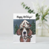 KERSTFEEST BEAGLE FEESTDAGENKAART (Staand voorkant)