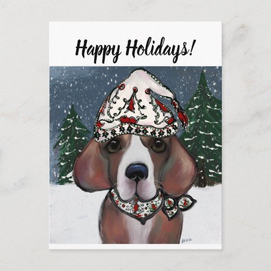 KERSTFEEST BEAGLE FEESTDAGENKAART (Voorkant)