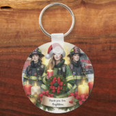 Kerstfeest, bedankt voor de brandweer sleutelhanger (Voorkant)
