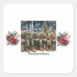 Kerstfeest, bedankt voor de verpleegkundigen vierkante sticker