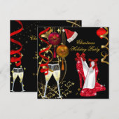 Kerstfeest Bedrijfs Champagne Kaart (Voorkant / Achterkant)