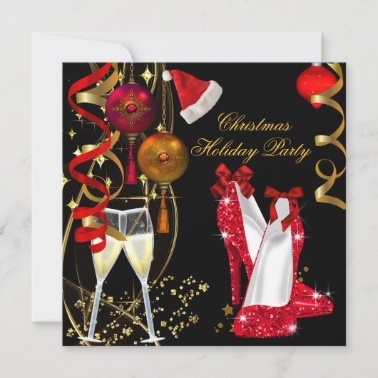 Kerstfeest Bedrijfs Champagne Kaart (Voorkant)