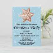 Kerstfeest Bedrijfs Kerst Borrel Ster Blauw Sneeuw Kaart (Staand voorkant)