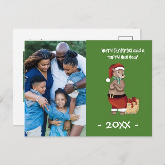 Kerstfeest Beer Briefkaart (Voorkant / Achterkant)