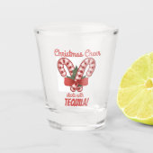 Kerstfeest begint met Tequila Funny Holiday Shot Glas (Voorkant)