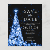 Kerstfeest Bewaar de datum Glam Blue Invite Flyer (Voorkant)