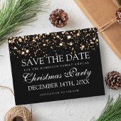 Kerstfeest Bewaar de datum Gold Midnight Glam Aankondigingskaart
