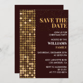 Kerstfeest Bewaar de datum Goud Kaart (Voorkant / Achterkant)