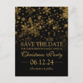Kerstfeest Bewaar de datum Gouden Sparkle Aankondigingskaart (Voorkant)