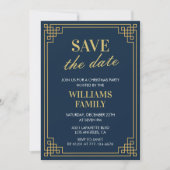 Kerstfeest Bewaar de datum Navy Kaart (Voorkant)