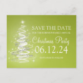 Kerstfeest Bewaar de datum Sparkling Tree Green Aankondigingskaart (Voorkant)