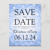 Kerstfeest Bewaar de datum Winter Blue Aankondigingskaart (Voorkant)