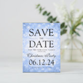 Kerstfeest Bewaar de datum Winter Blue Aankondigingskaart (Staand voorkant)