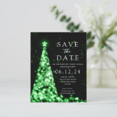 Kerstfeest Bewaar de datumboom Groen Uitnodigen (Staand voorkant)