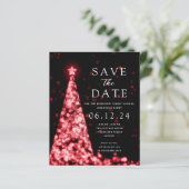 Kerstfeest Bewaar de datumboom Red Invite (Staand voorkant)