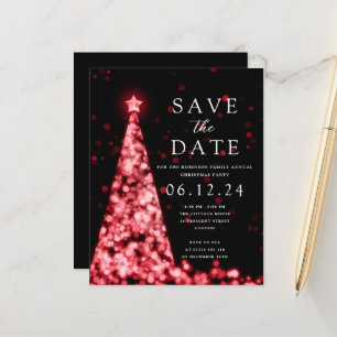 Kerstfeest Bewaar de datumboom Red Invite