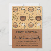 Kerstfeest Bier Dranken Rustiek Kaart (Voorkant)