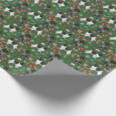 Kerstfeest bij Newfoundland Cadeaupapier (Hoek)