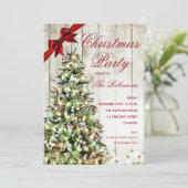 kerstfeest | Bijtende bomen en rode lint Kaart (Staand voorkant)