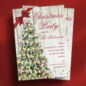 kerstfeest | Bijtende bomen en rode lint Kaart