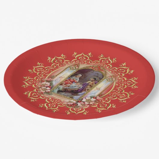 Kerstfeest Birthday party voor Jezus Papieren Bordje (Gekanteld)