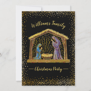 Kerstfeest Black Gold Holiday Party Kaart