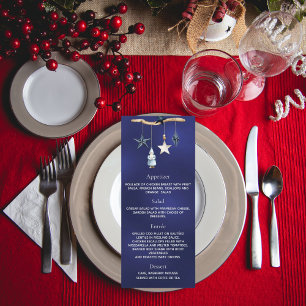 Kerstfeest blauw kabouter nordic menu