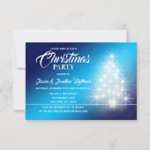 KERSTFEEST Blauw Wit Twinkle Lights Tree Kaart (Voorkant)