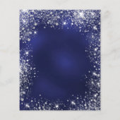 Kerstfeest blauw zilveren glitter sparren (Achterkant)