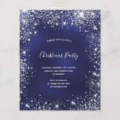 Kerstfeest blauw zilveren glitter sparren (Voorkant)