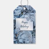 Kerstfeest Blauwe Blauwe Blauwblaasjes sneeuwwinte Cadeaulabel (Voorkant)
