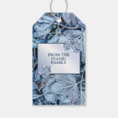 Kerstfeest Blauwe Blauwe Blauwblaasjes sneeuwwinte Cadeaulabel (Achterkant)