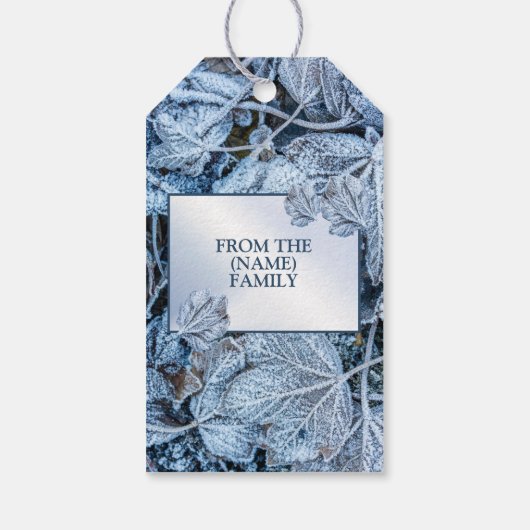 Kerstfeest Blauwe Blauwe Blauwblaasjes sneeuwwinte Cadeaulabel (Achterkant)