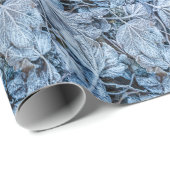 Kerstfeest Blauwe Blauwe Blauwblaasjes sneeuwwinte Cadeaupapier (Rol Hoek)