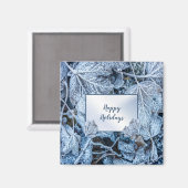 Kerstfeest Blauwe Blauwe Blauwblaasjes sneeuwwinte Magneet (Voorkant / Achterkant)