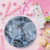 Kerstfeest Blauwe Blauwe Blauwblaasjes sneeuwwinte Papieren Bordje (Feest)