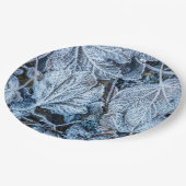 Kerstfeest Blauwe Blauwe Blauwblaasjes sneeuwwinte Papieren Bordje (Gekanteld)