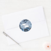 Kerstfeest Blauwe Blauwe Blauwblaasjes sneeuwwinte Ronde Sticker (Envelop)