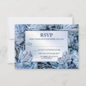 Kerstfeest Blauwe Blauwe Blauwblaasjes sneeuwwinte RSVP Kaartje (Voorkant)