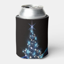 Kerstfeest Blauwe Boom Glanzend Zwart Elegant Blikjeskoeler