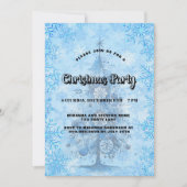 Kerstfeest blauwe boom sneeuwvlokken luxe kaart (Voorkant)