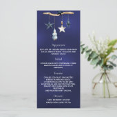 Kerstfeest blauwe kabouter Nordic menu (Staand voorkant)