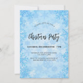 Kerstfeest blauwe sneeuwvlokken luxe kaart (Voorkant)