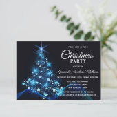 KERSTFEEST BLAUWE Twinkle Lights Sneeuwboom Kaart (Staand voorkant)