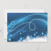 KERSTFEEST BLAUWE Twinkle Lights Sneeuwboom Kaart (Achterkant)