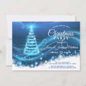 KERSTFEEST BLAUWE Twinkle Lights Sneeuwboom Kaart (Voorkant)